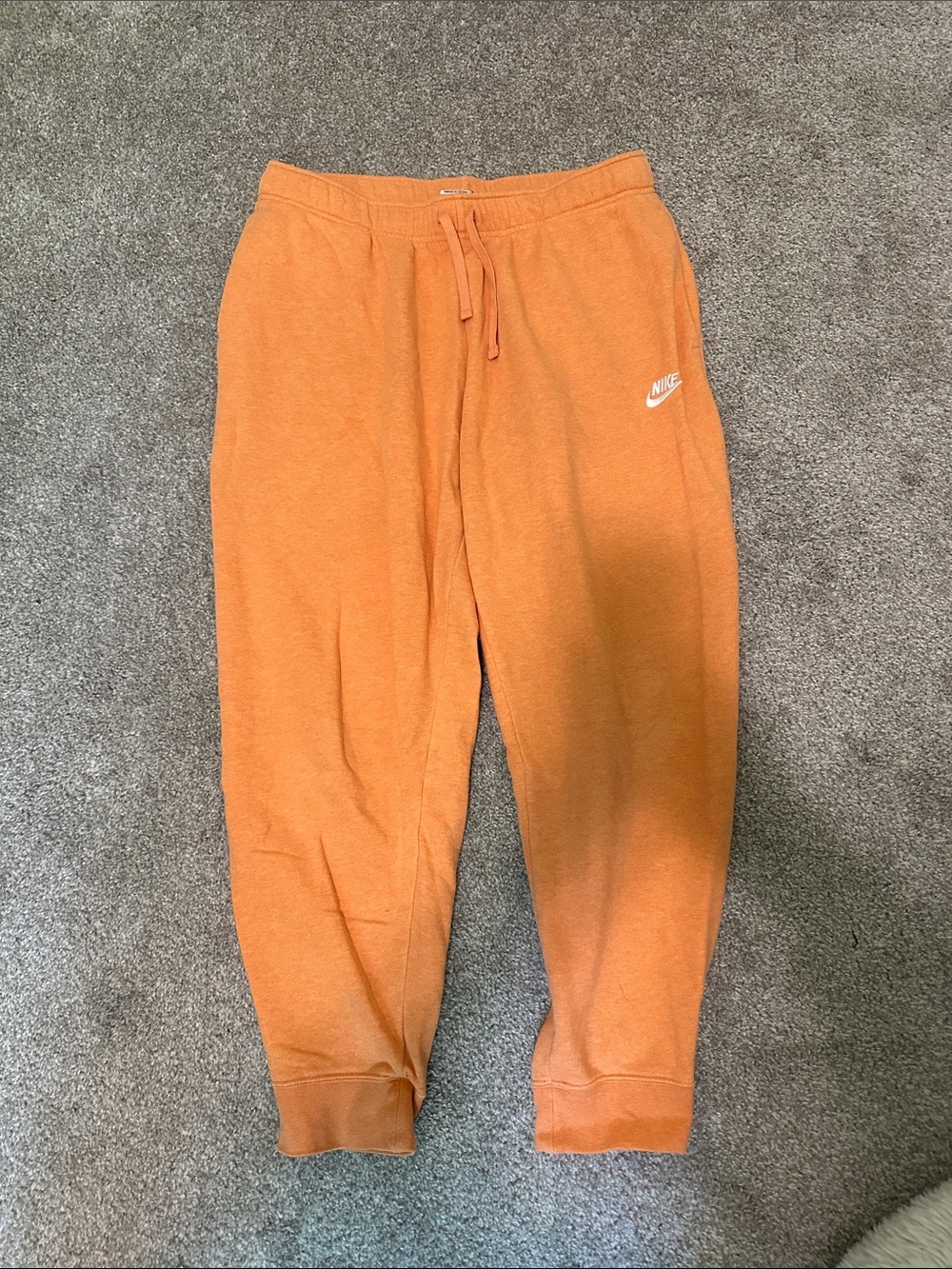 Nike Orange Track Joggers with White Swoosh